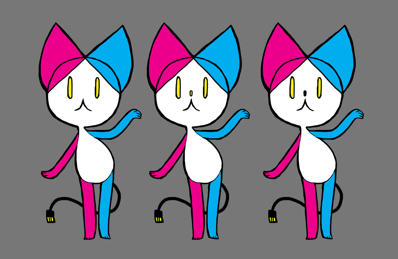 CMYK Cat Character Variations
