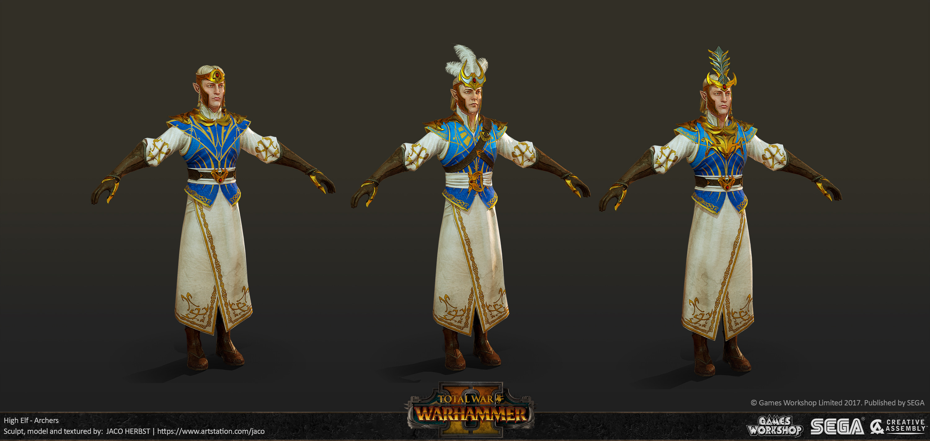 Artstation Total War Warhammer 2 High Elf Archer Variants Jaco Herbst