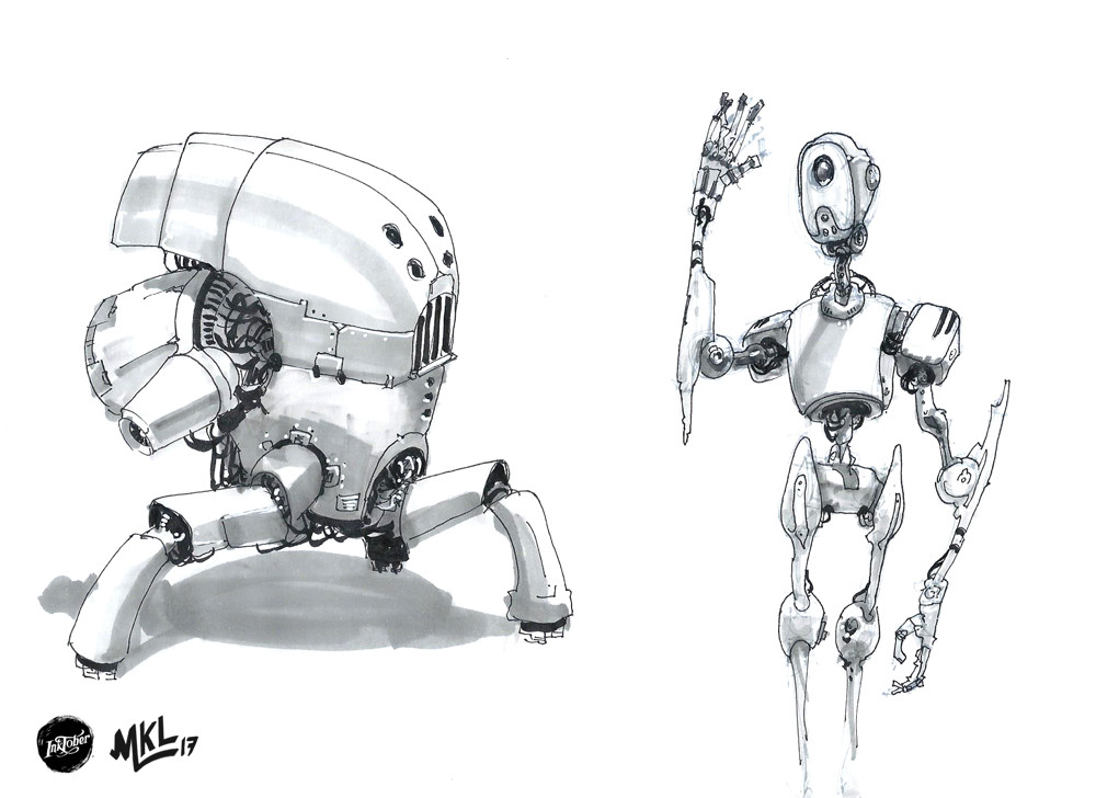 Inktober Day 1 : some robots !