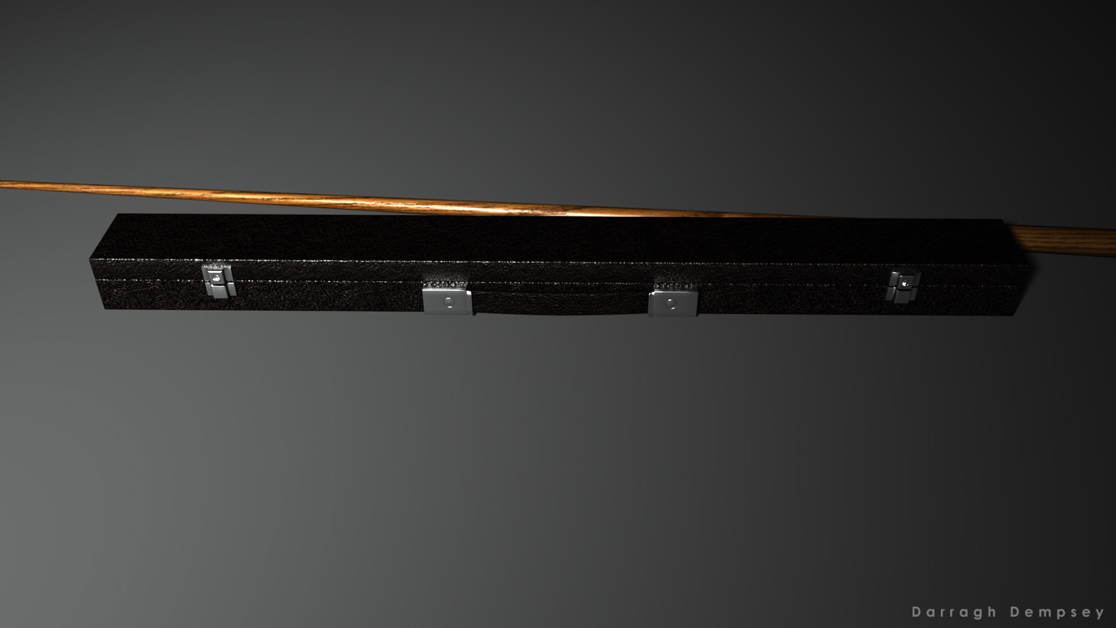 Pool cue and case (textured) low_poly. Closed.
