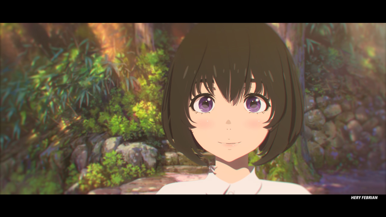 3d rendering of an anthem anime girl