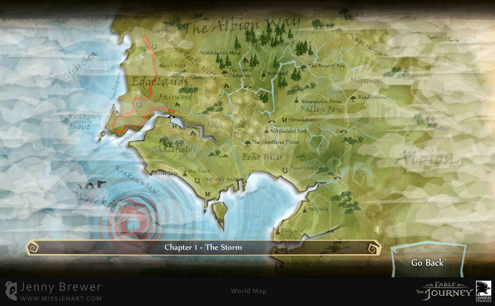 The Map screen shows your progress through the story of the game and is filled with little animations such as mini retelling of parts of the story, parting clouds, growing trees and hidden sea monsters for those with a keen eye!