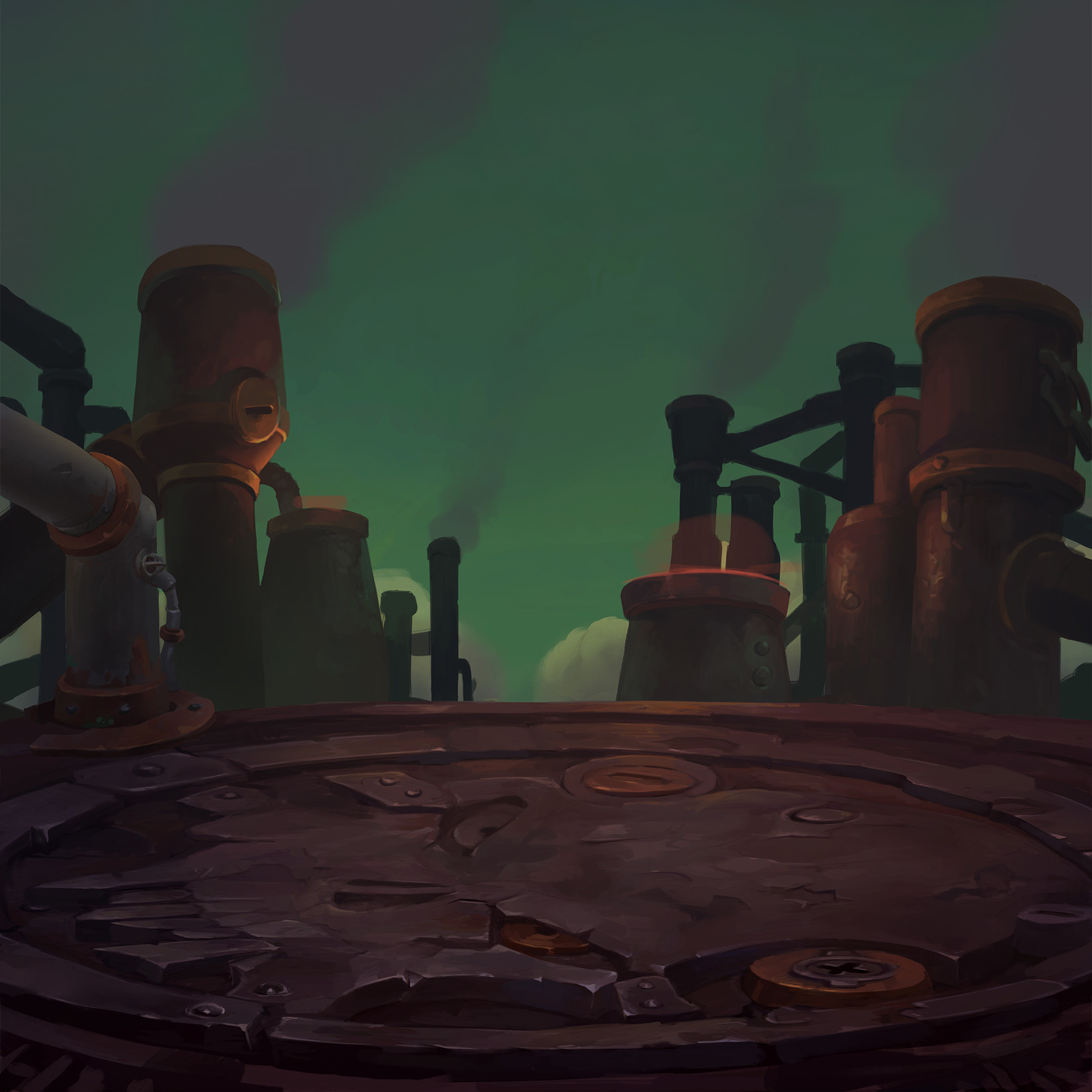 "Special" Junk Town room.  Putting this relatively quick background together on a whim opened up the flood gate for boss rooms heheh