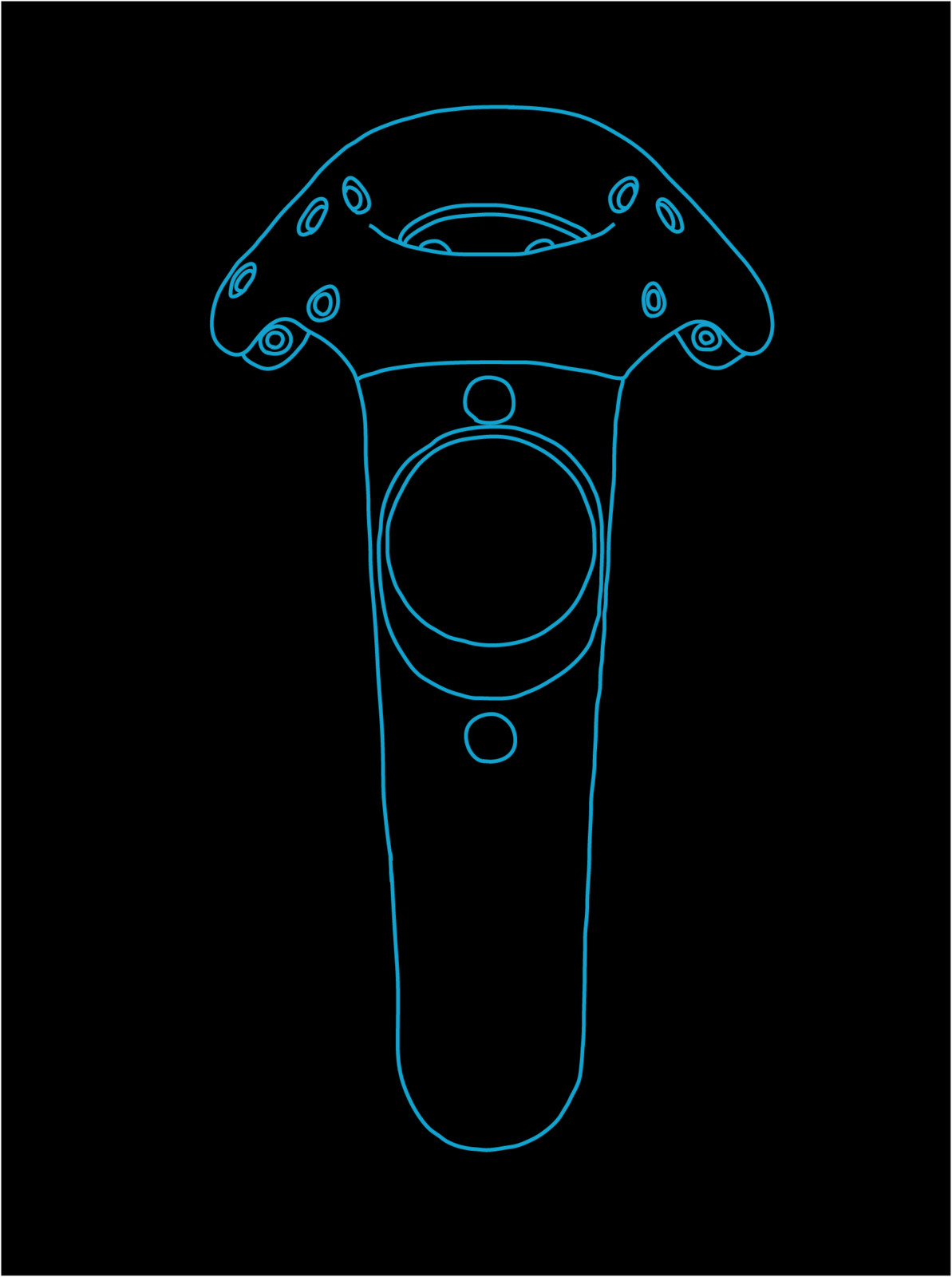 HTC Vive Controller Vector Art (Front) created in Adobe Illustrator