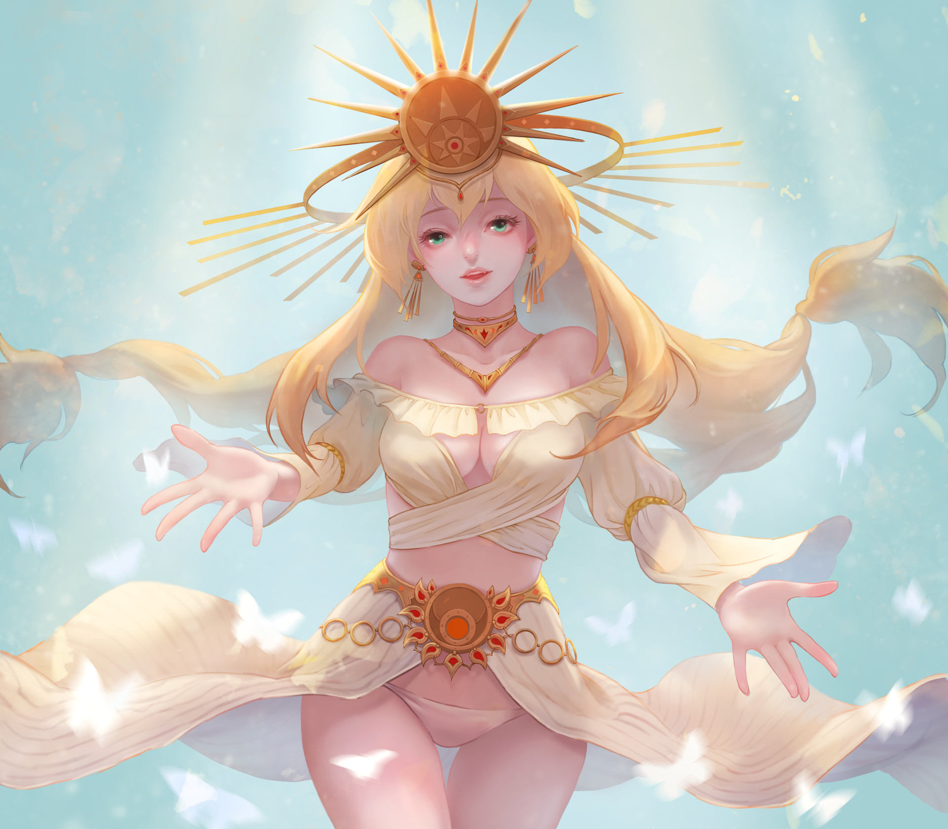 Character concept art of an anime egyptian sun goddess  Stable Diffusion   OpenArt