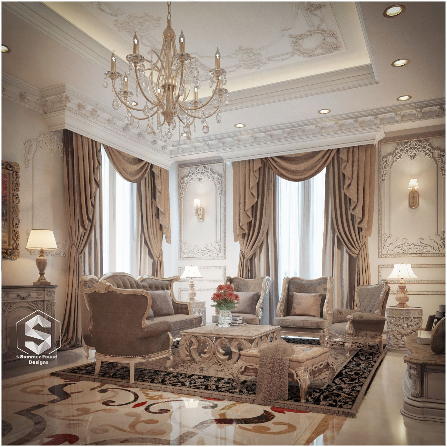 ArtStation - classic living room