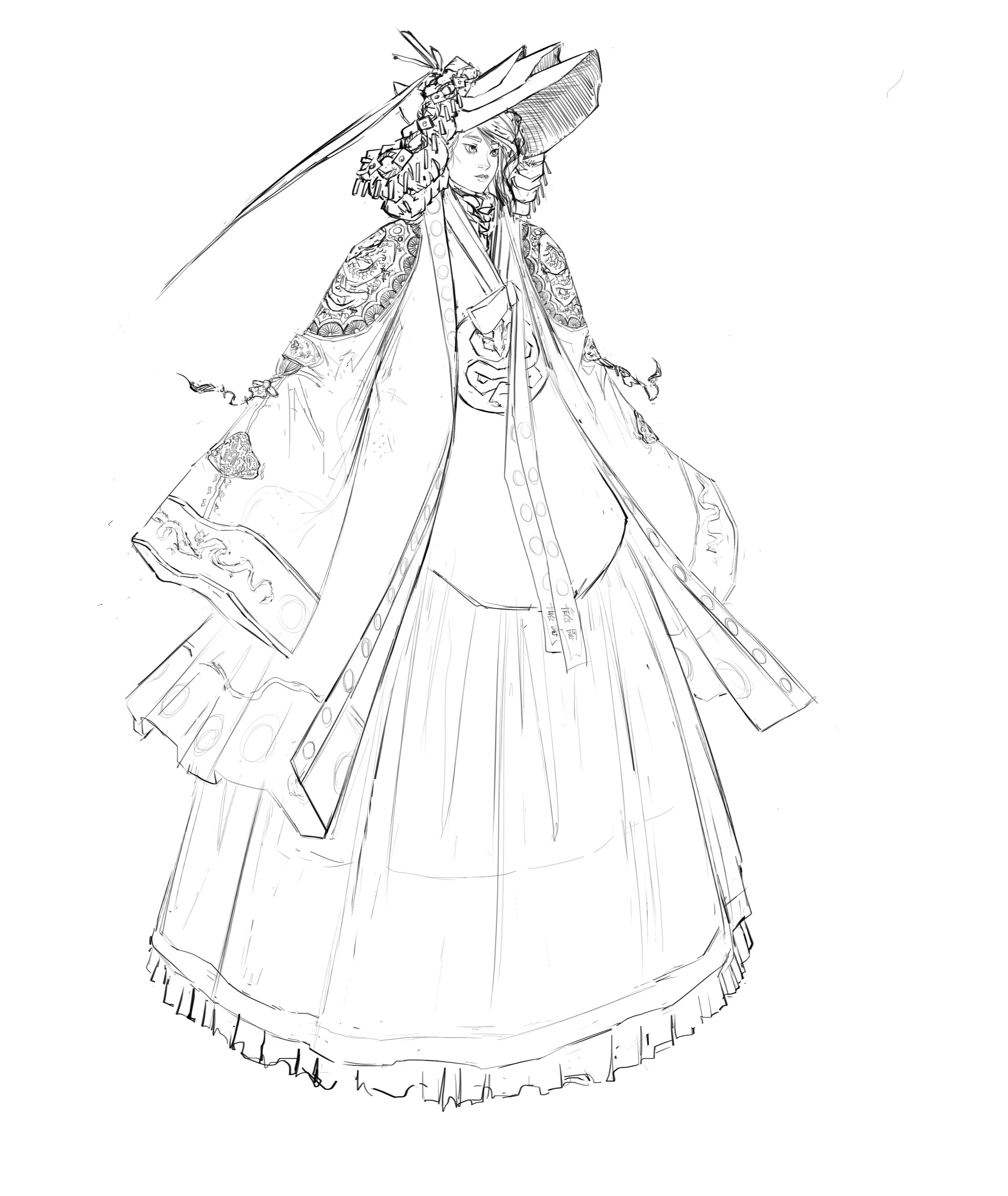hanbok sketch