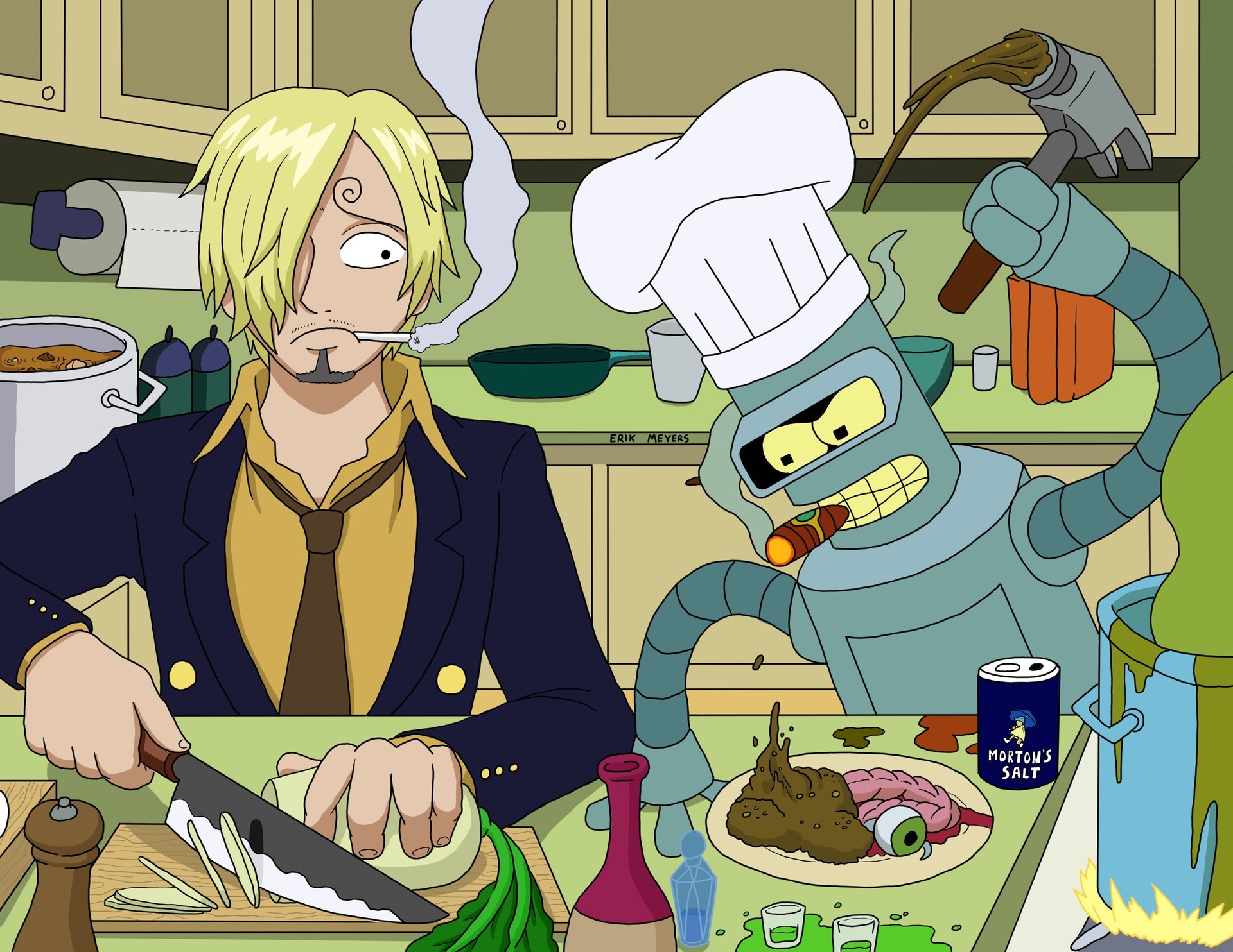 Artstation One Piece X Futurama Crossover Erik Meyers