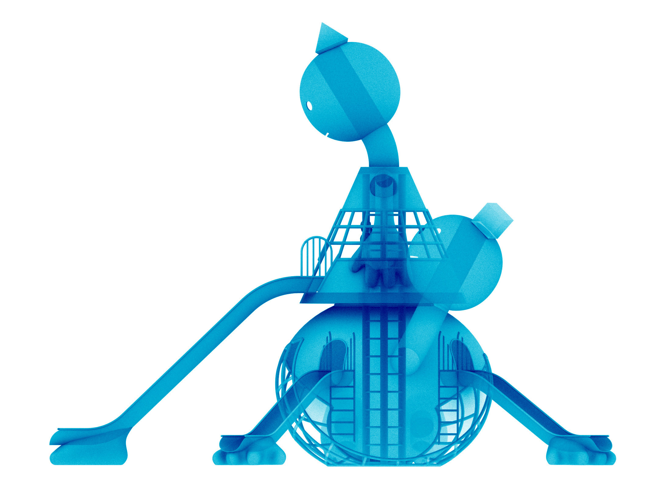 Transparent elevation of a proposed bronze sculpture. I was inspired by Kurt Ofer's transparent drawing watercolor technique.