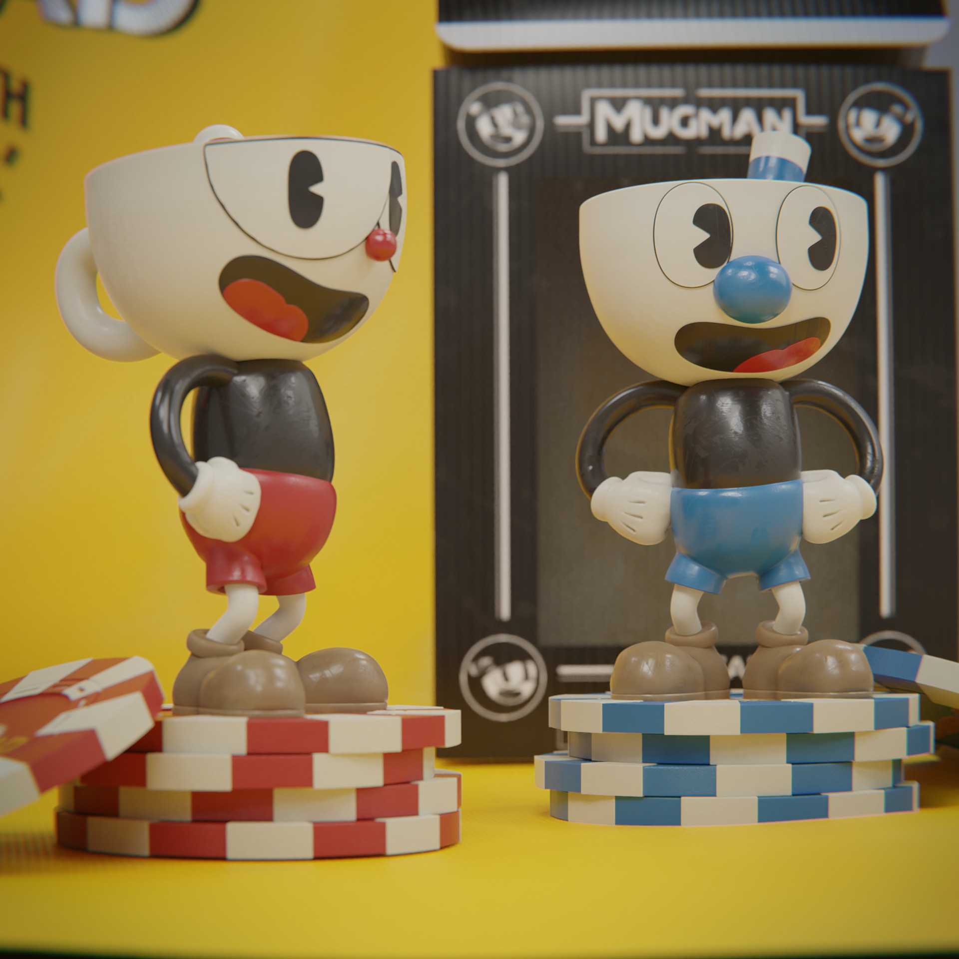cuphead vinyl figures