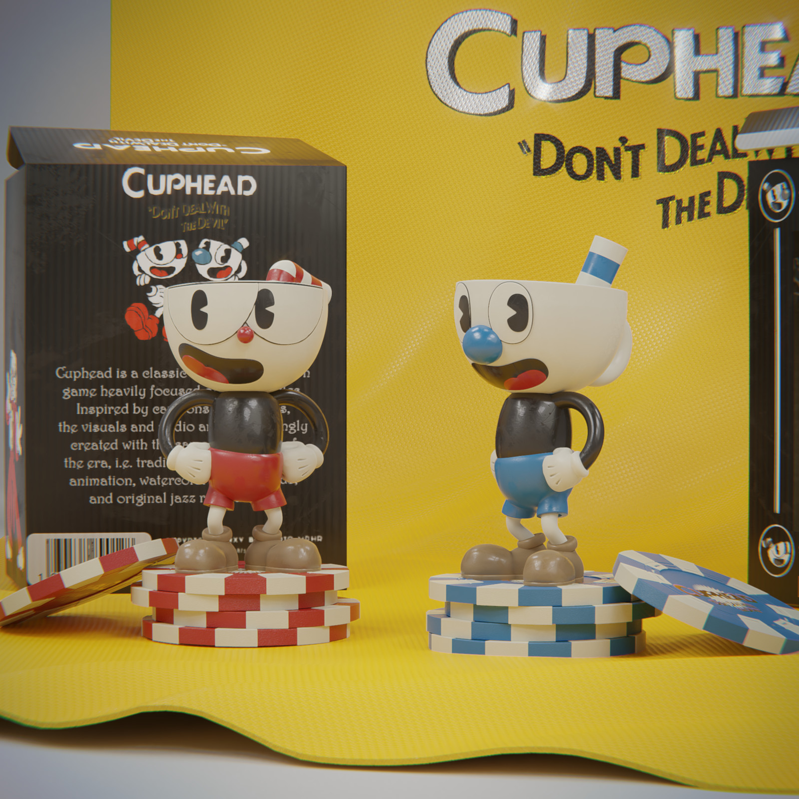 cuphead vinyl figures