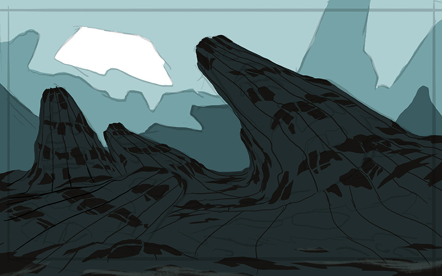 Early WIP stage. Blown up thumb, setting layers up and contour lines to place stone nodes.