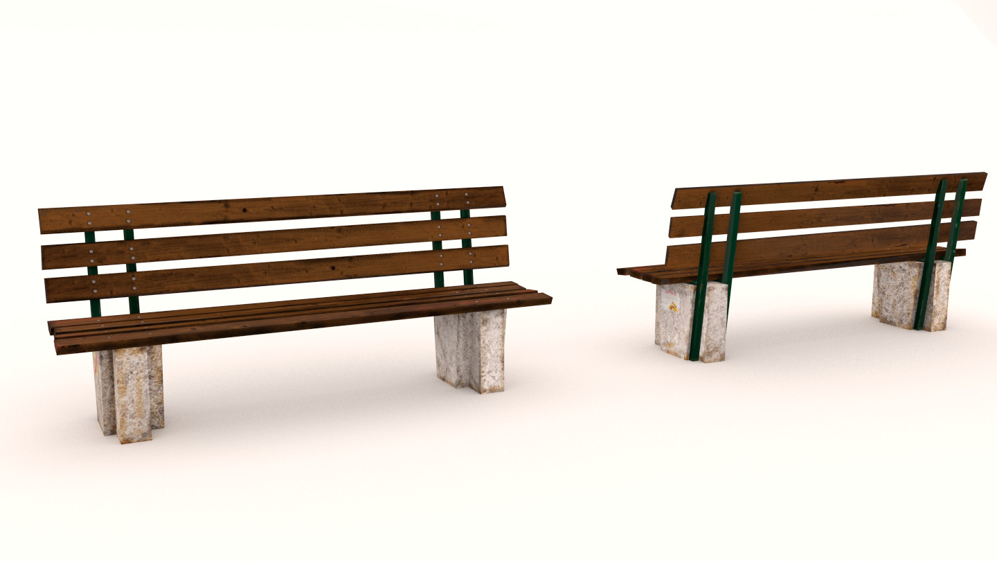 Artstation Park Bench Game Asset Jorge Monteiro