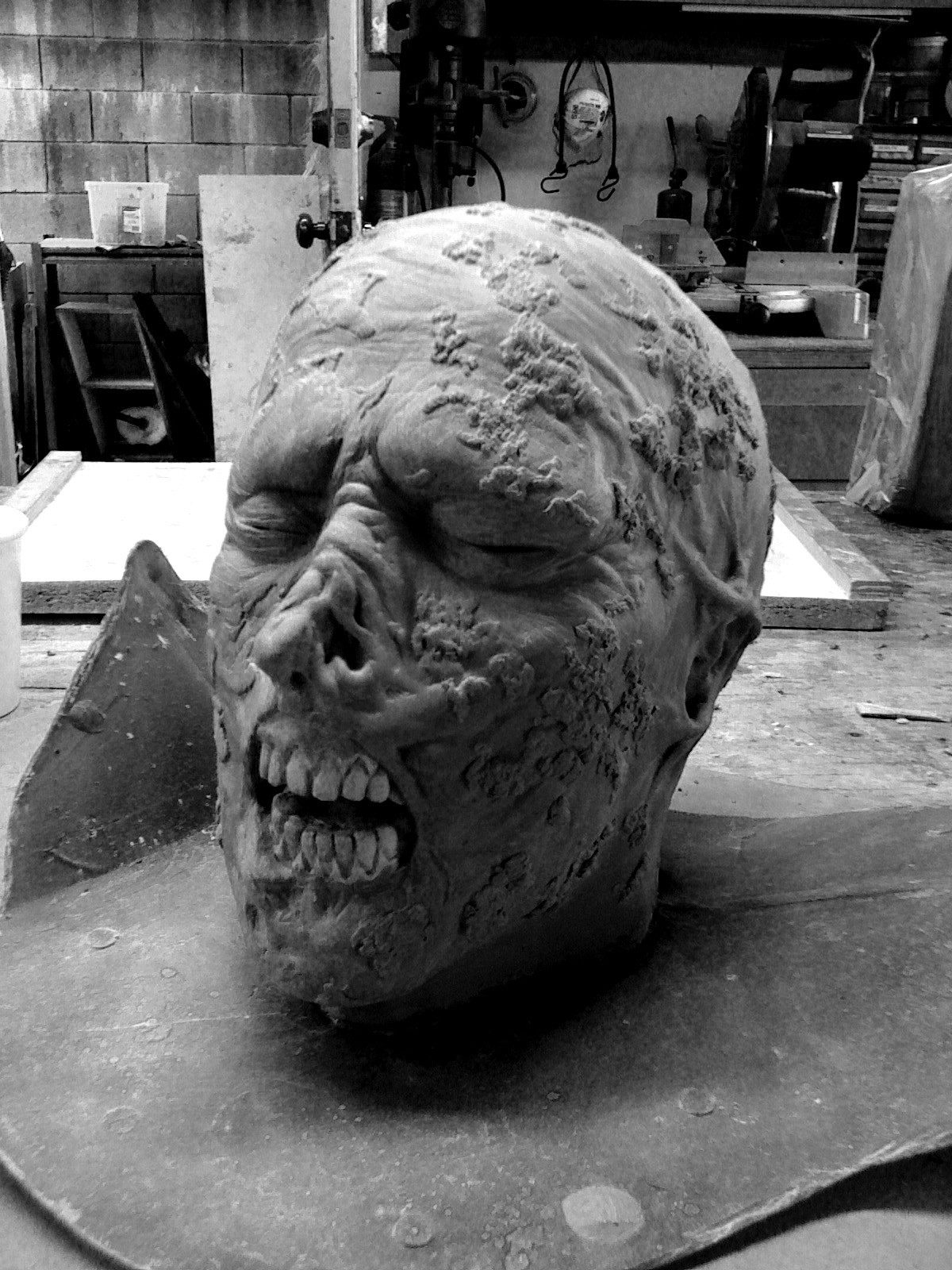 Burned Head Prop Sculpture