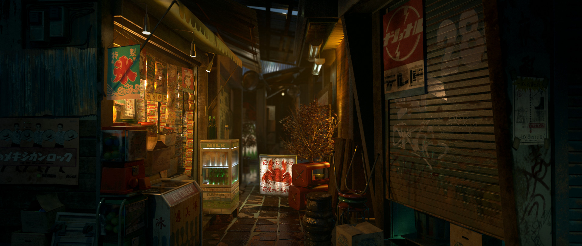 Get Wallpaper Artstation Tekkonkinkreet Alleyway At Night Rachael Raywen Yang For Android Free