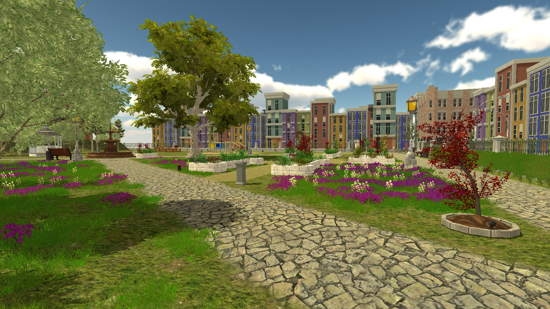 Justin Thrailkill - Urban Park level for bird call game in Unity