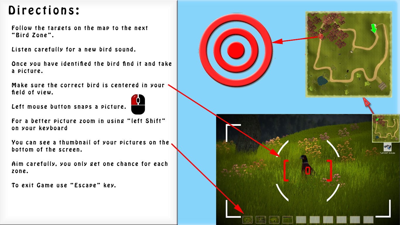 Justin Thrailkill - Grasslands level for bird call game in Unity