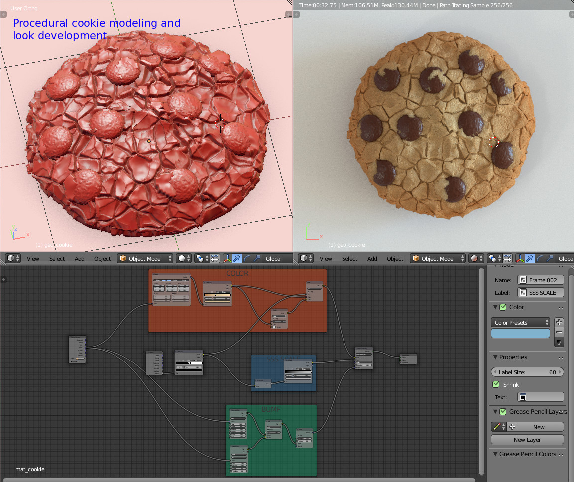 Procedural cookie modeling and look dev