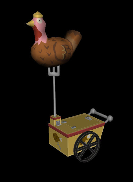 Props modeling for MySims Agents. Turkey-On-A-Fork cart.