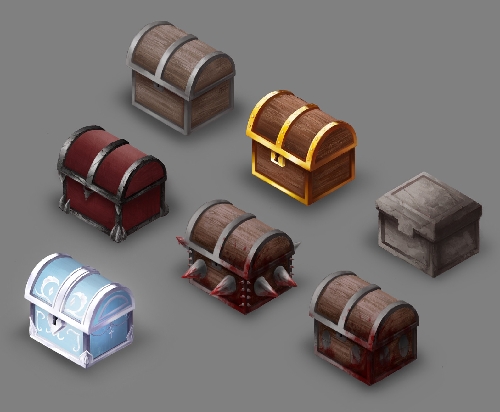 Artstation Binding Of Isaac Re Afterbirth Chests Naomi Ushiyama