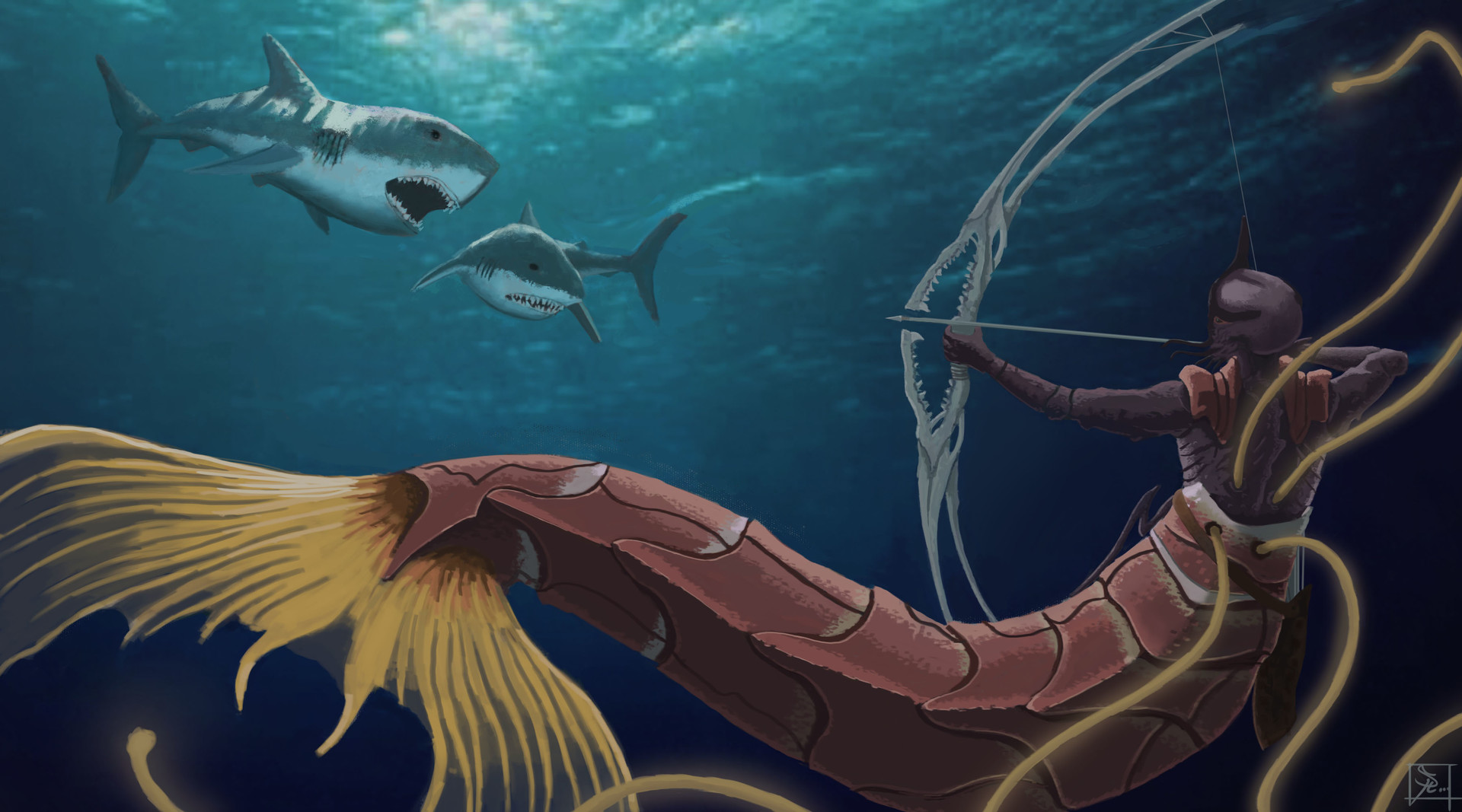 Artstation Alien Merman Godserg Art