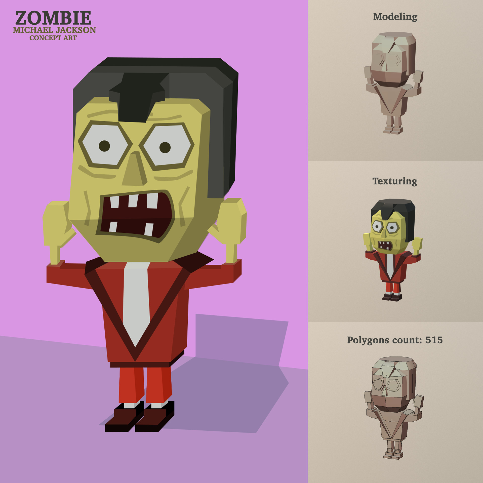 Artstation Zombie Michael Jackson Elisabeta Sima