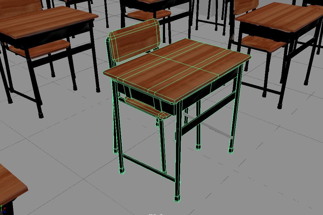 Artstation Japanese Style Student S Desk Amirul Afiq Hussain