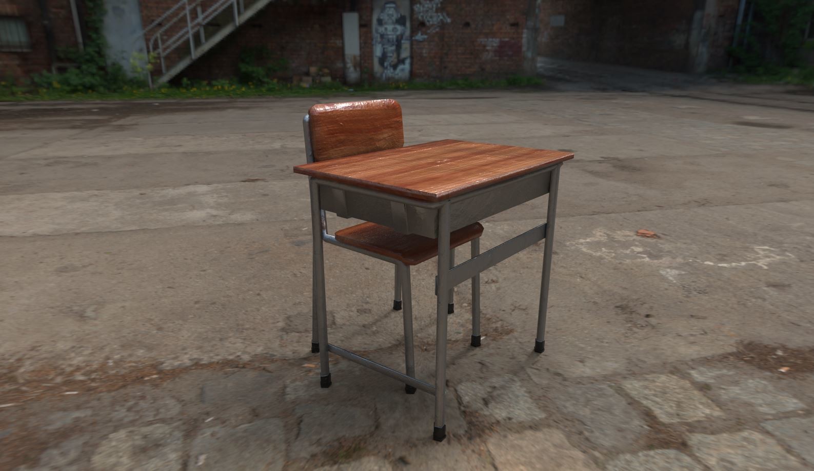 Artstation Japanese Style Student S Desk Amirul Afiq Hussain