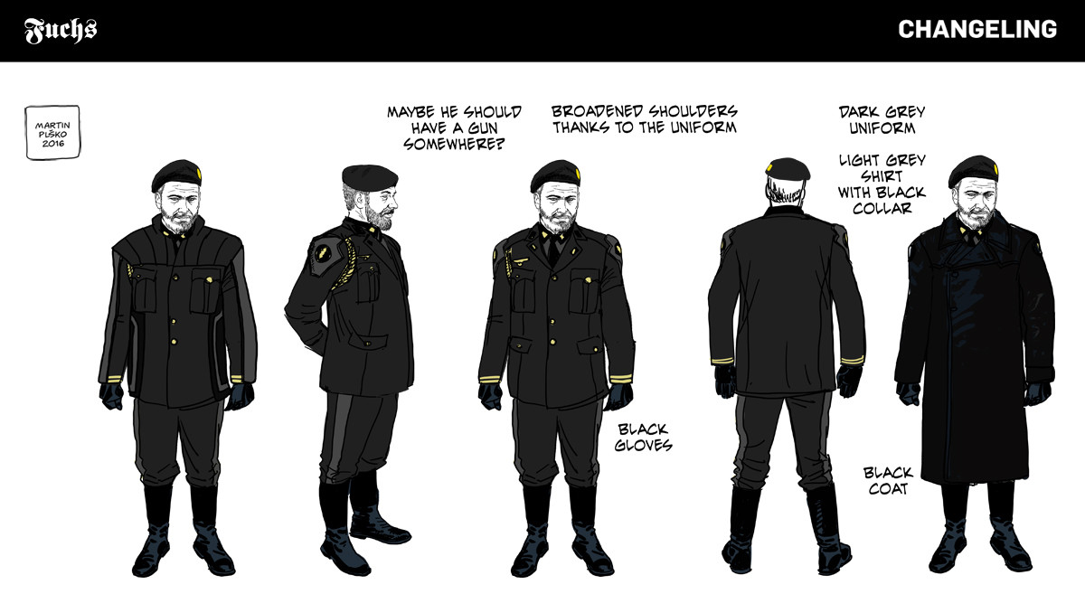 SS Standartenfuehrer Hans Fuchs, uniform concepts.