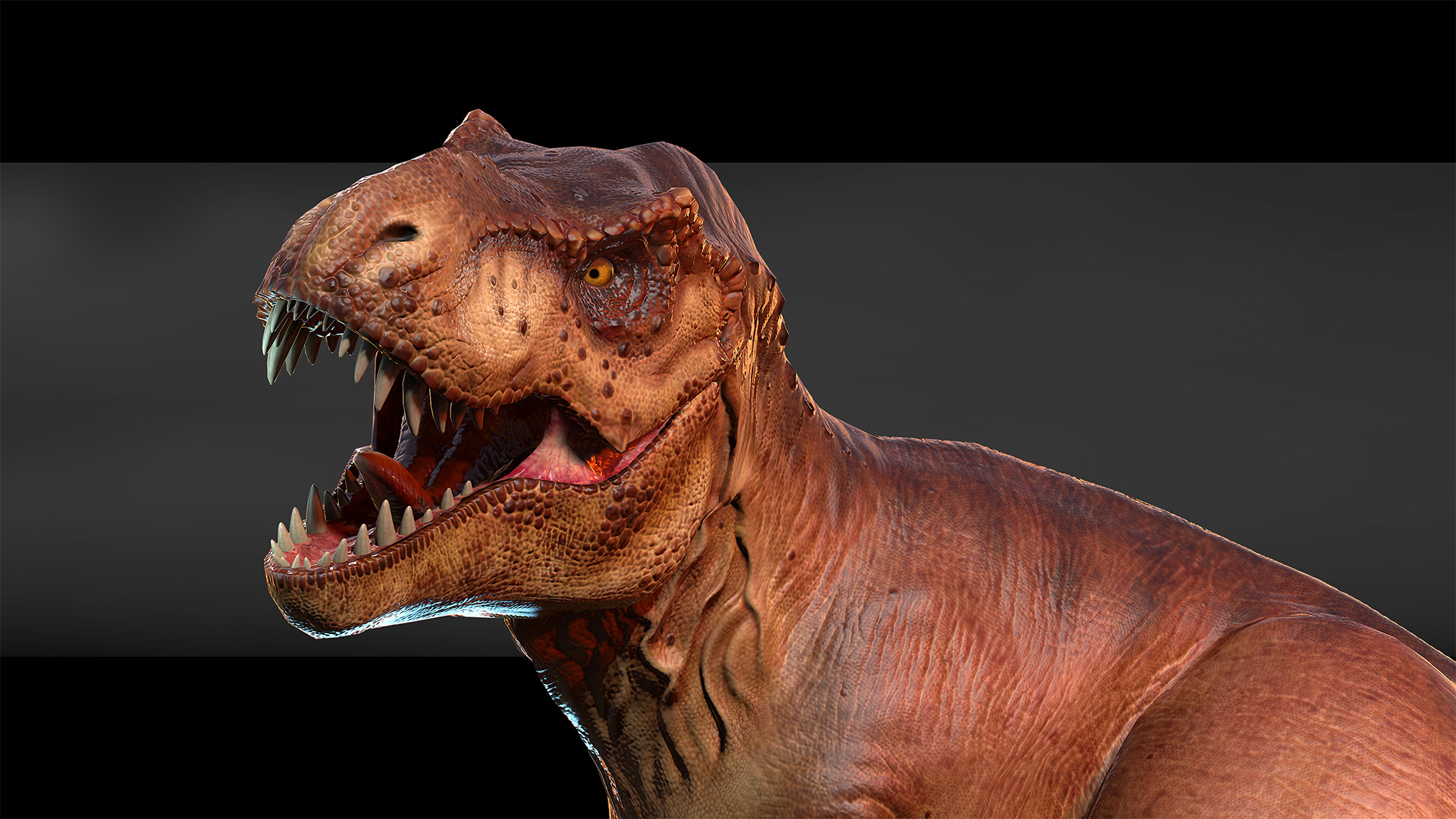 t rex with fin on back