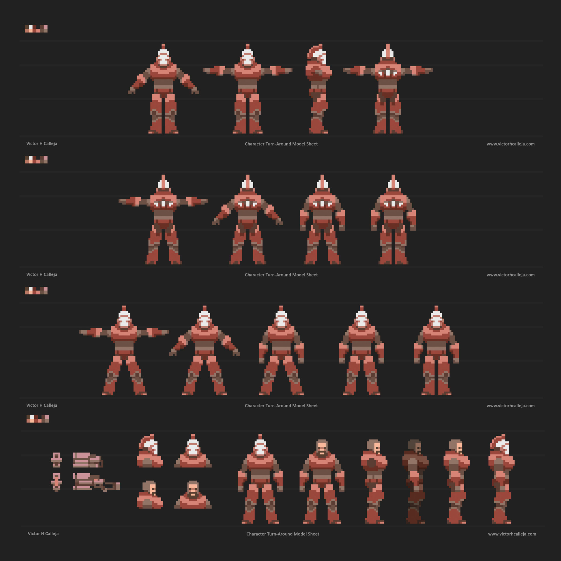 Victor Calleja - Pixel Art Character Turn Around