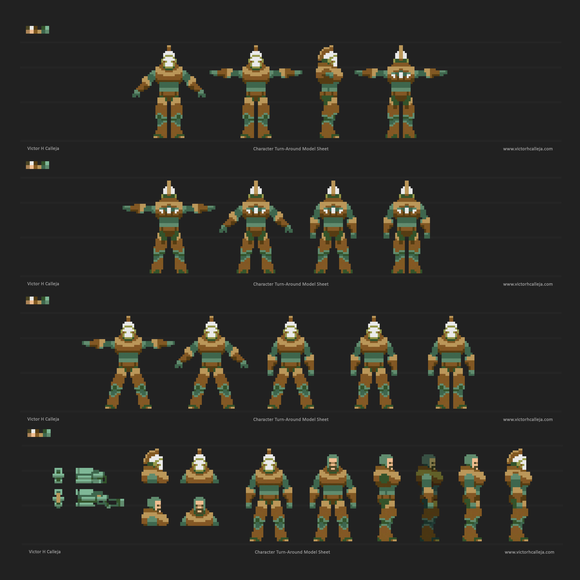 Victor Calleja - Pixel Art Character Turn Around
