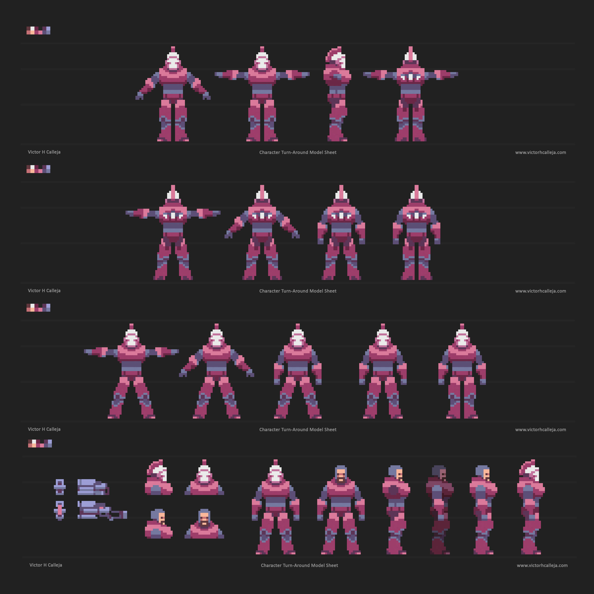 Victor Calleja - Pixel Art Character Turn Around