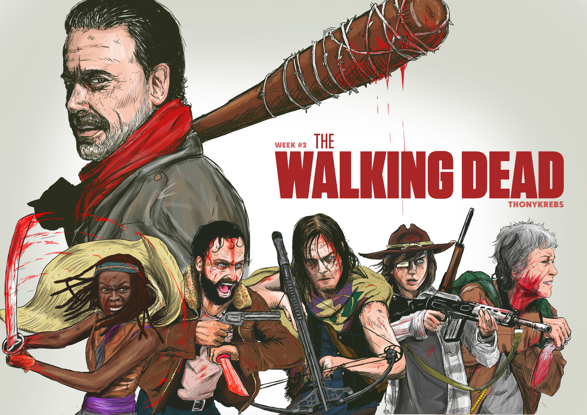 ArtStation - The Walking Dead Poster - NEGAN & DYRAL DEXON