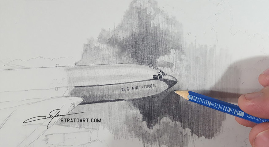 Starting off with aircraft 61-0269, an EC-135, I begin to develop the values for the clouds. 