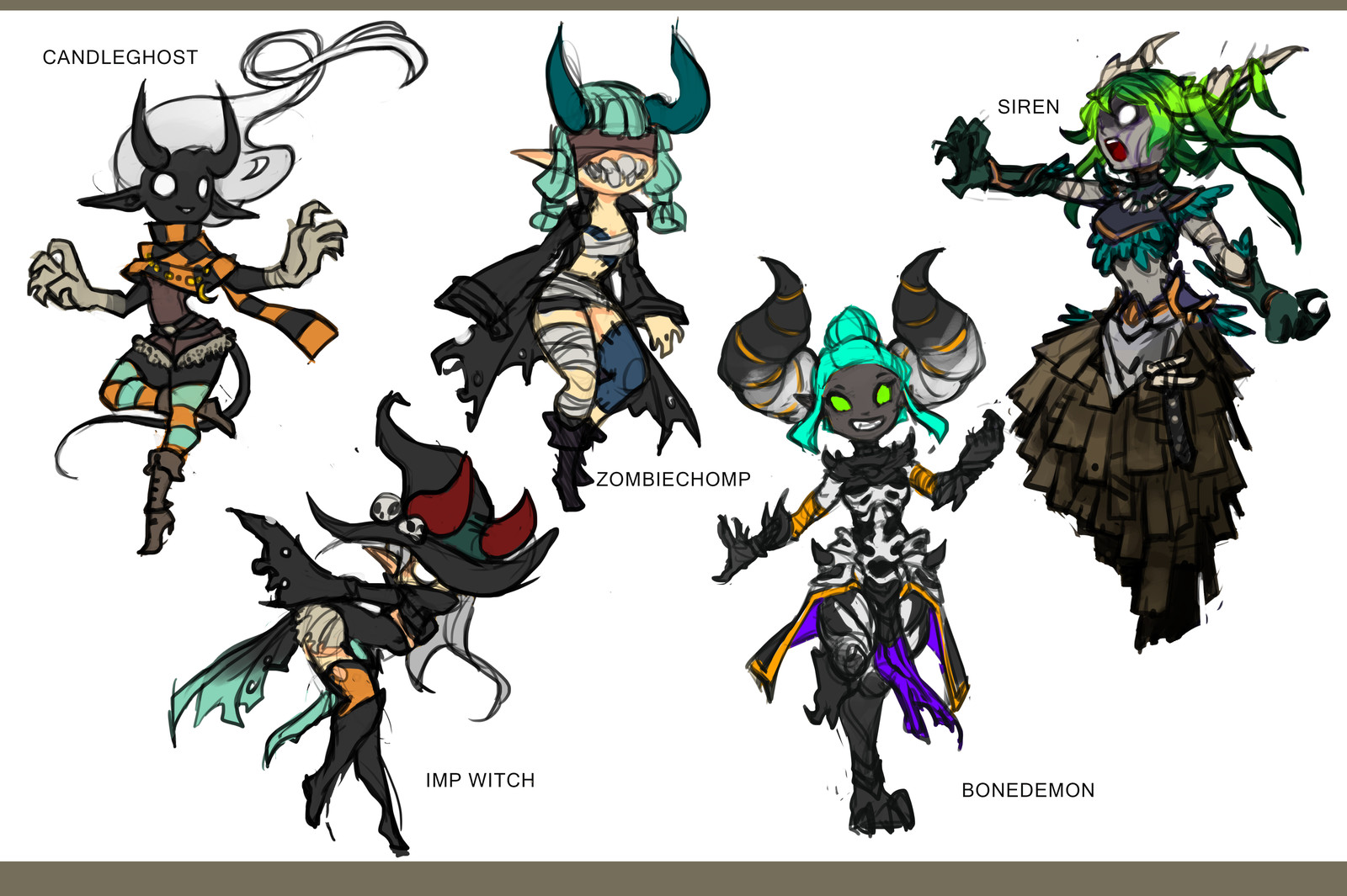 First rough concepts of the Character/Monster