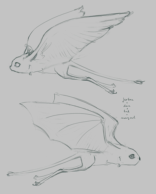 Designed the creature to be a cross between a jerboa and a bird