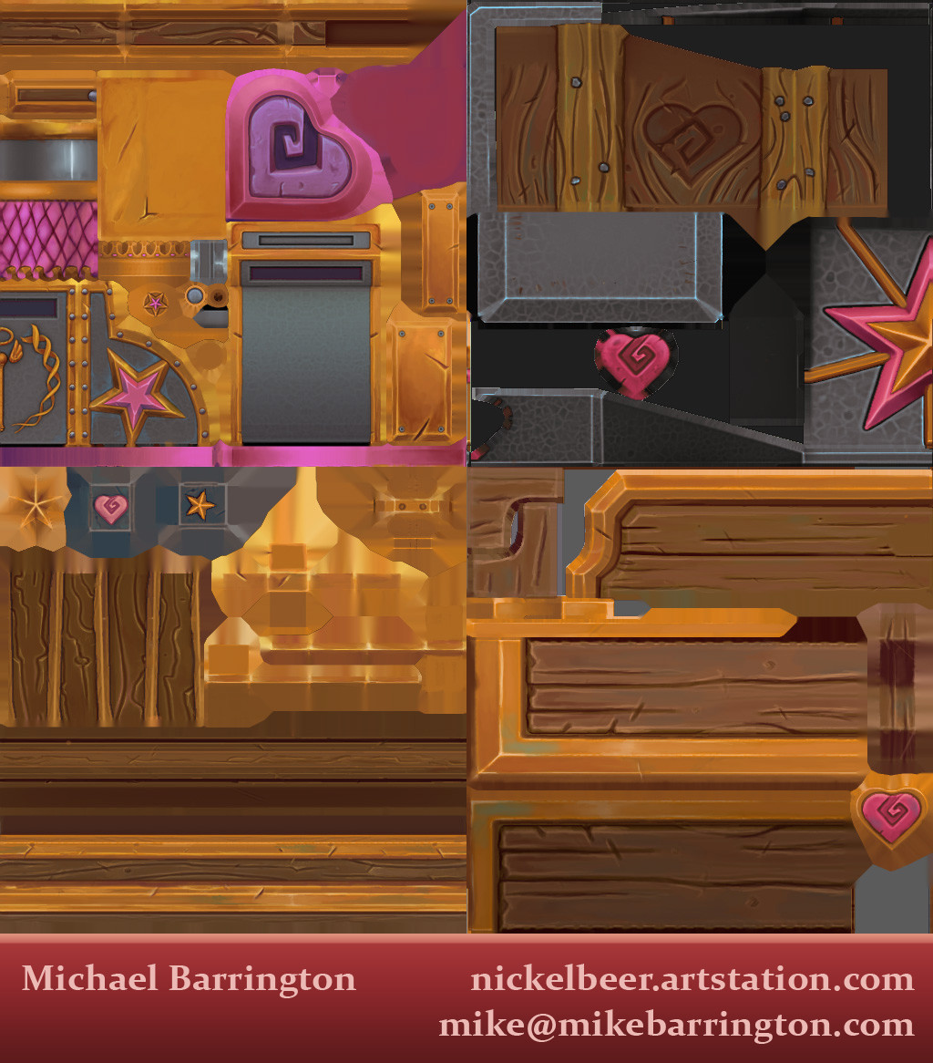 Sample of 4 textures in the scene