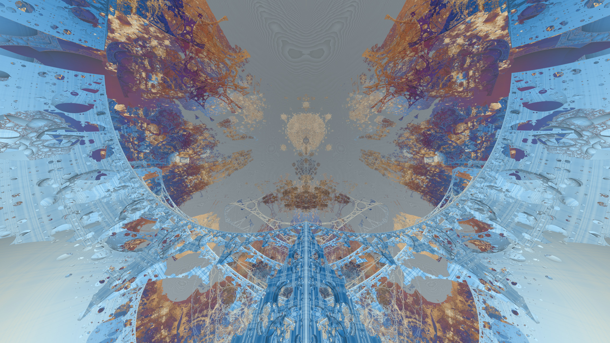 Negative scale Mandelbox: Looking out