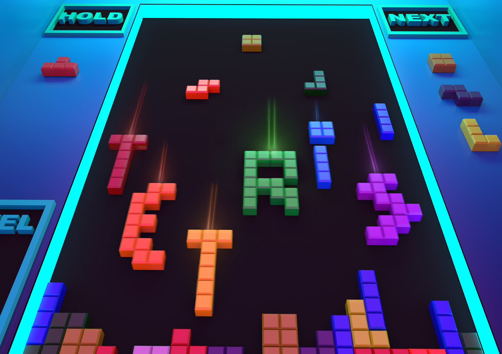 Artstation Tetris 3d Typographic Fellipe Higobasi