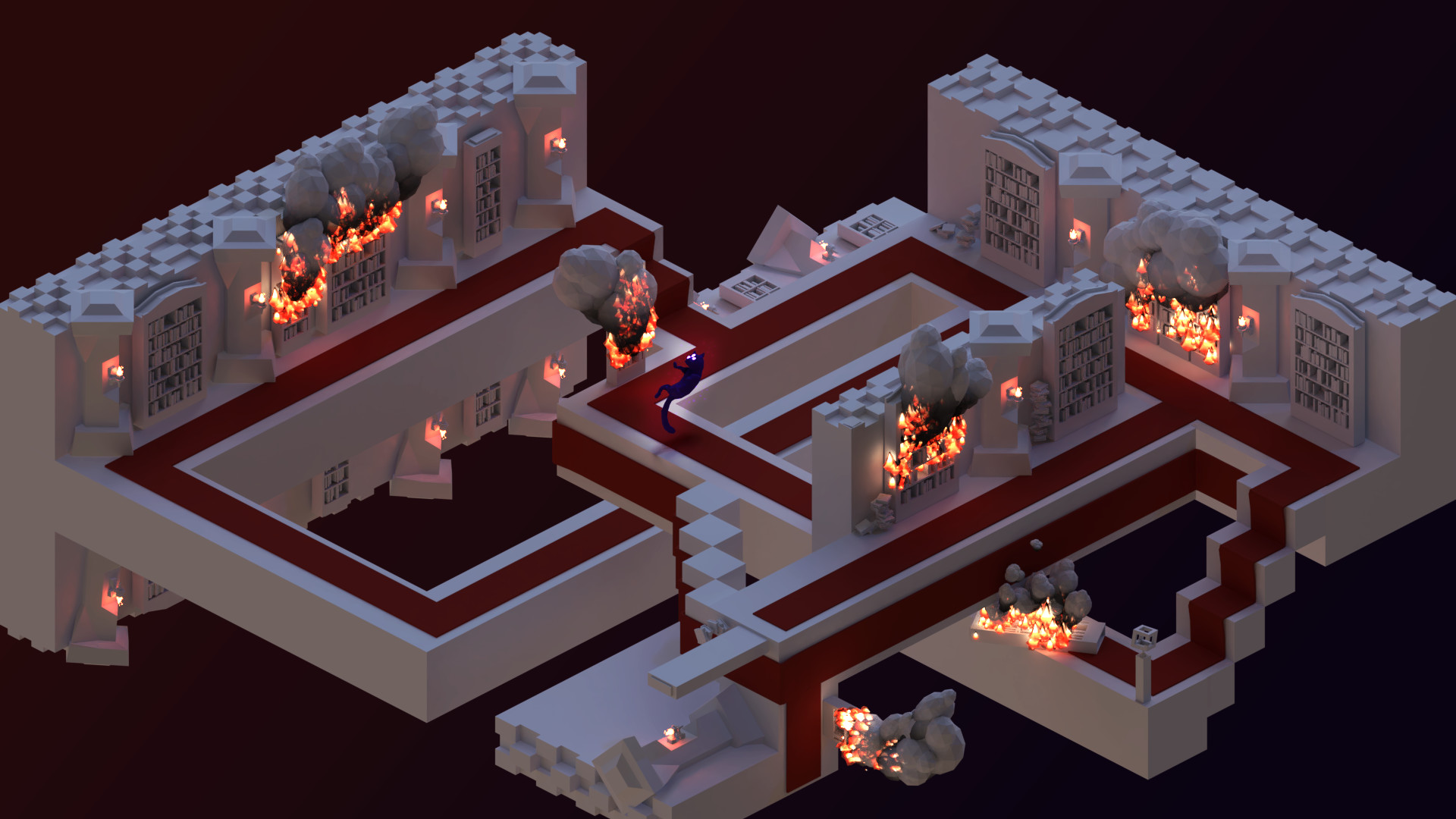 ArtStation - Fire At Escher's Library