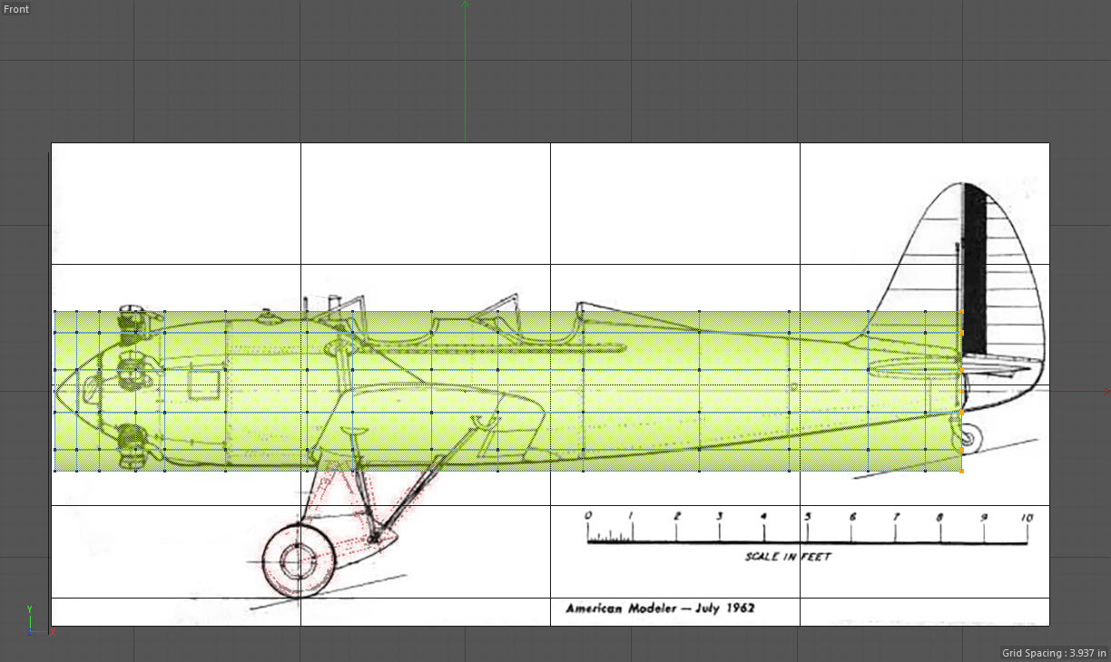 Slicing and dicing. I'm cutting the fuselage at places logical for bulkheads to be.
