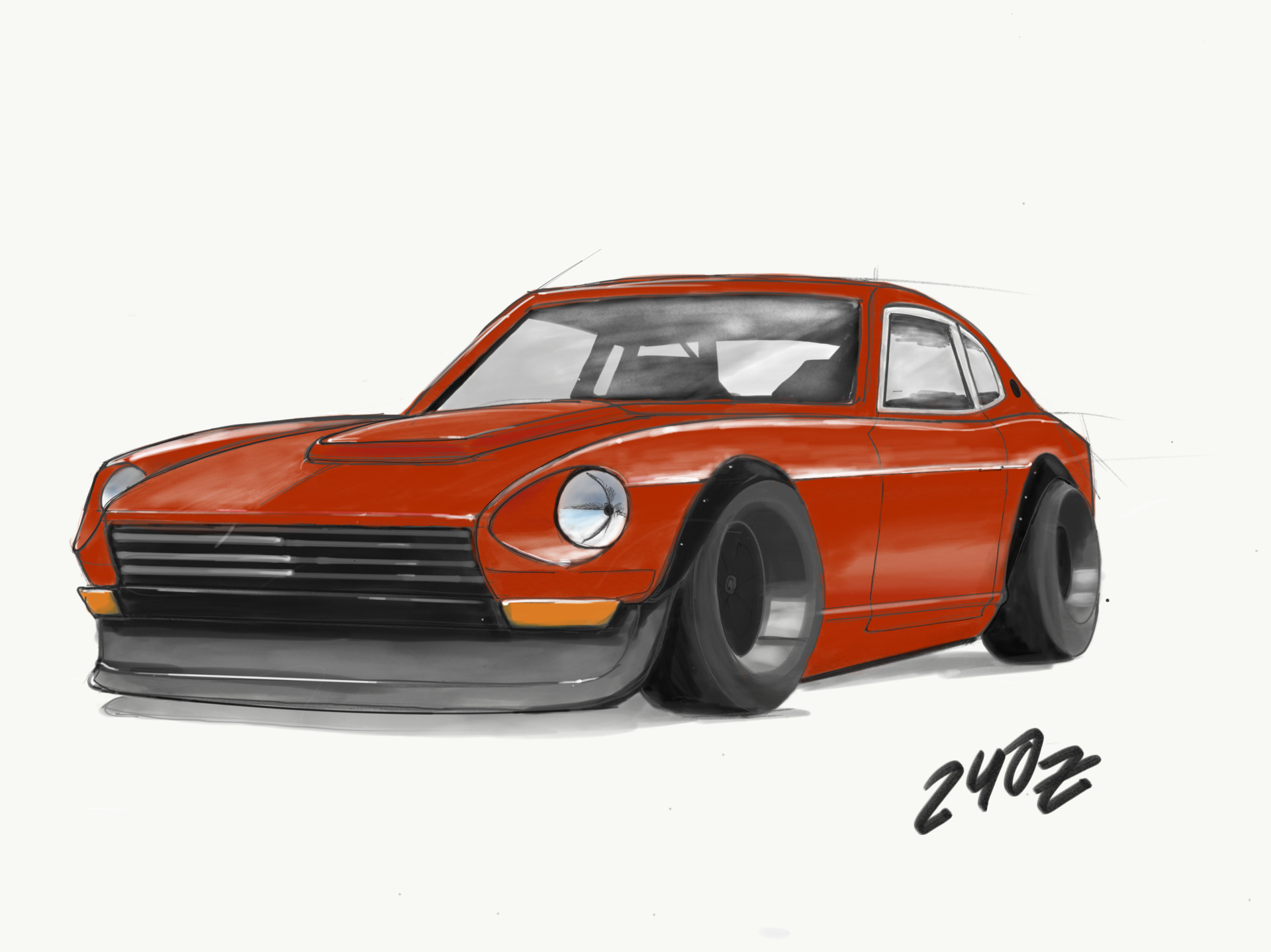 海外ブランド  Nicolas Agudelo - Datsun 240z sketch. 置物、オブジェ