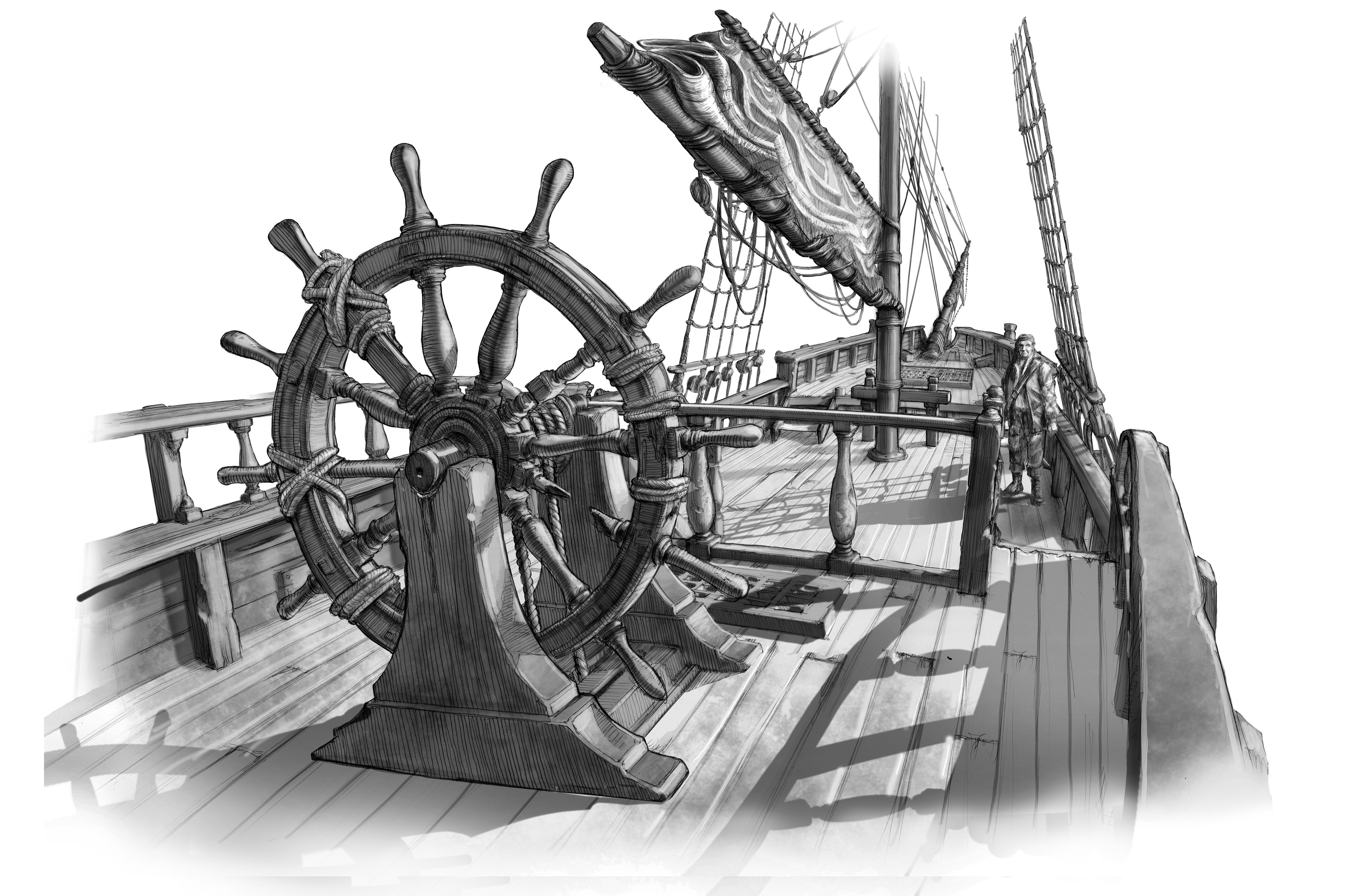 Рисунок пиратского корабля