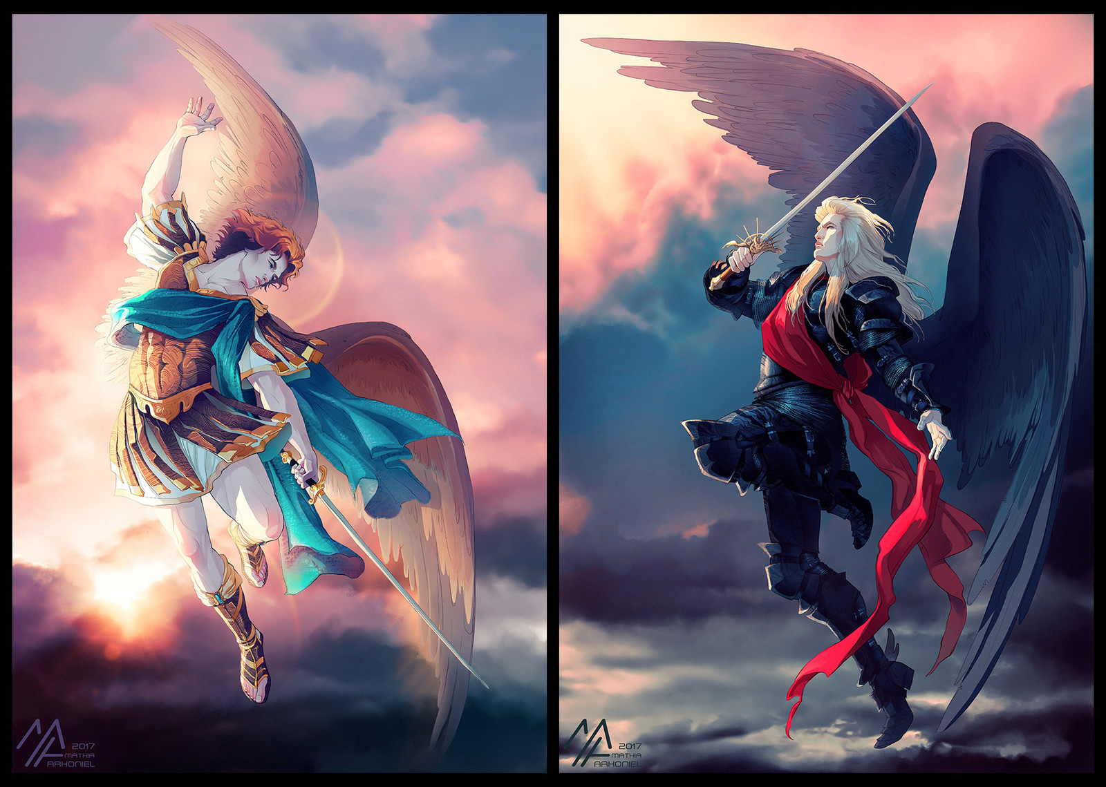 Artstation Michael Vs Lucifer Mathia Arkoniel