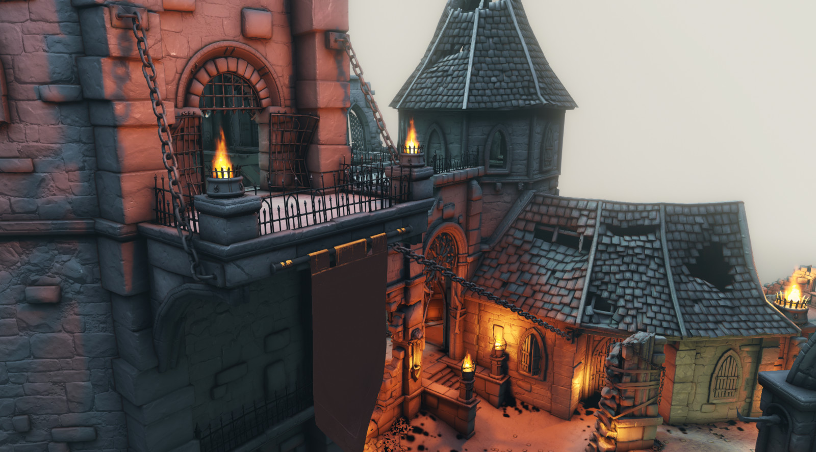 Balcony and the Temple