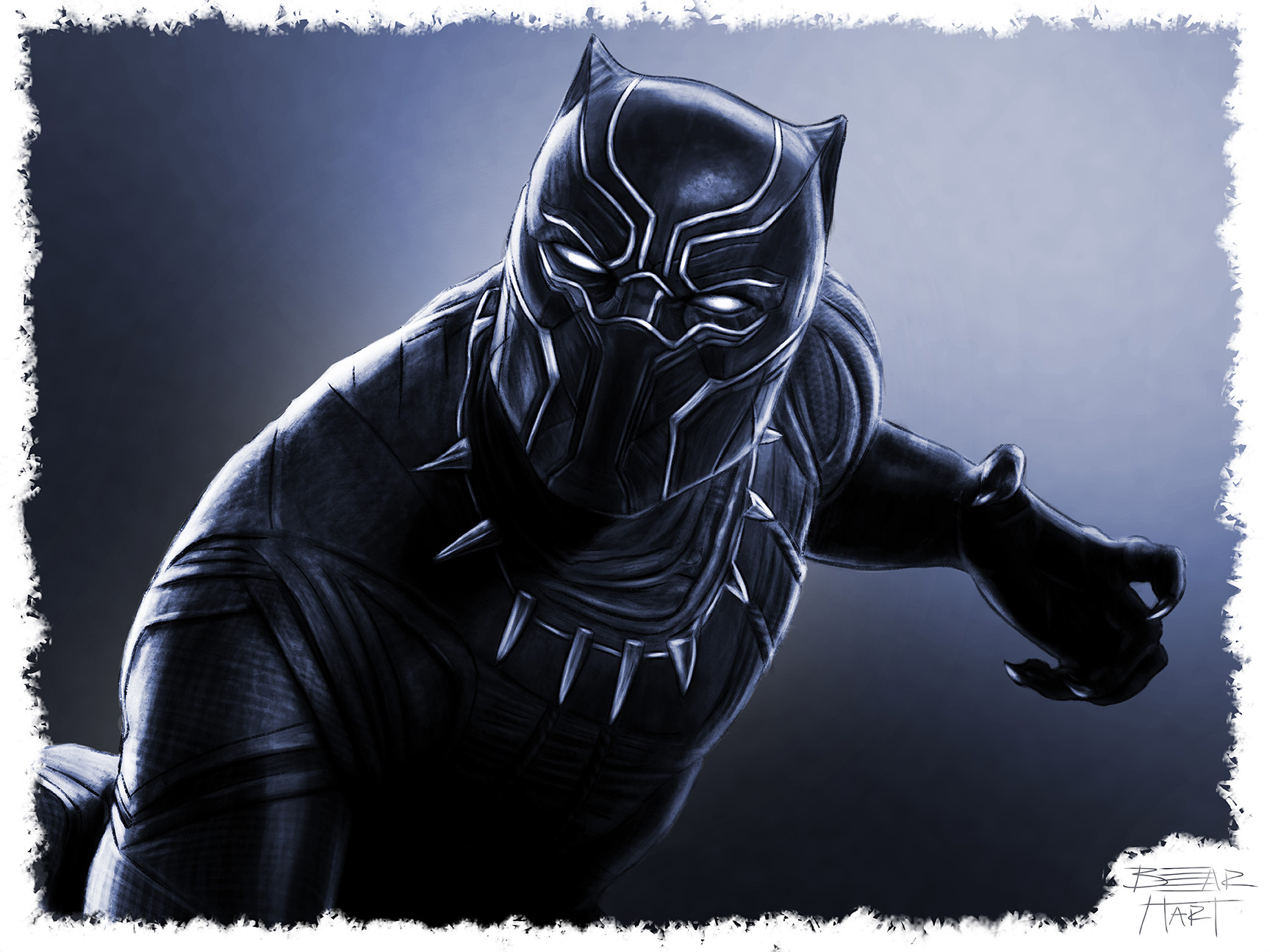 Artstation Black Panther Digital Painting Bear Hart
