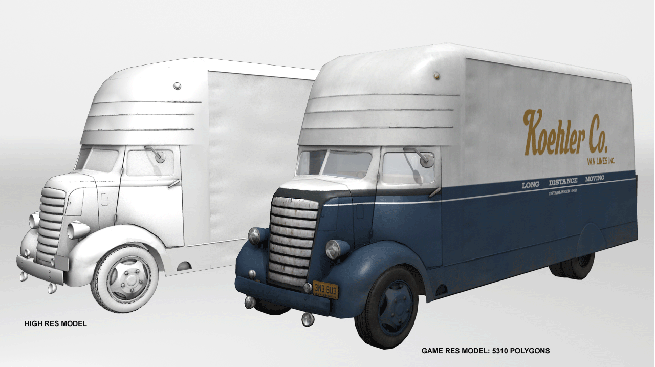 In- game moving truck model created for the in- game Chinatown level