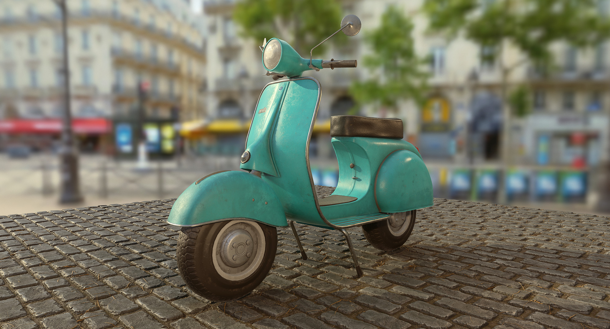 ArtStation - Vintage moto vespa bike