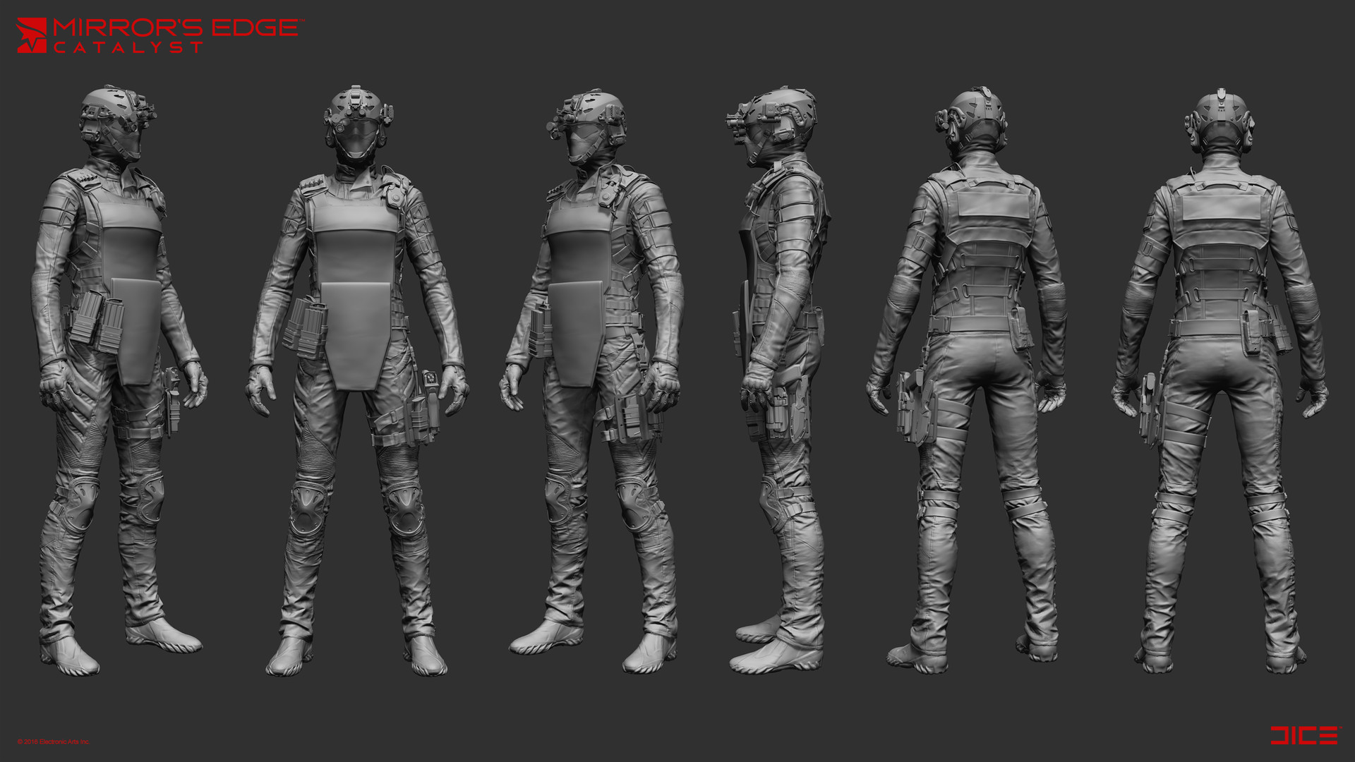 Rui Mu Mirror's Edge Catalyst Enemy Female Enforcer